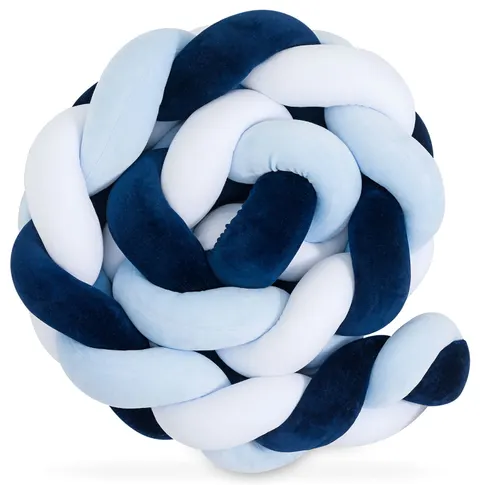 Ochraniacz warkocz do łóżeczka pleciony, 200 cm - Mix Blue