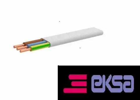 Przewód instalacyjny YDYp 3x2,5 żo 450/750V CPR płaski biały, krążek 100m; PRYSMIAN