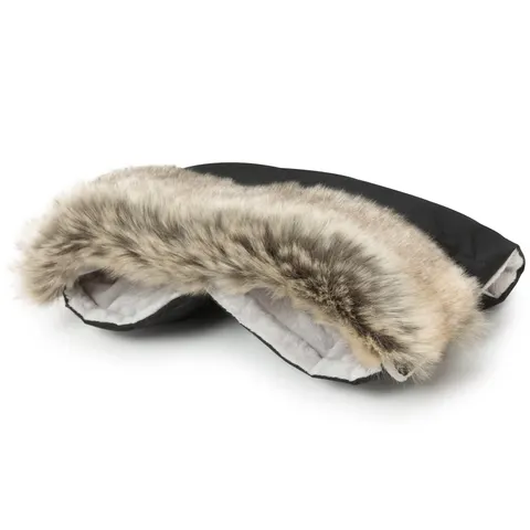 Mufka do wózka BLACK WINTER z futerkiem