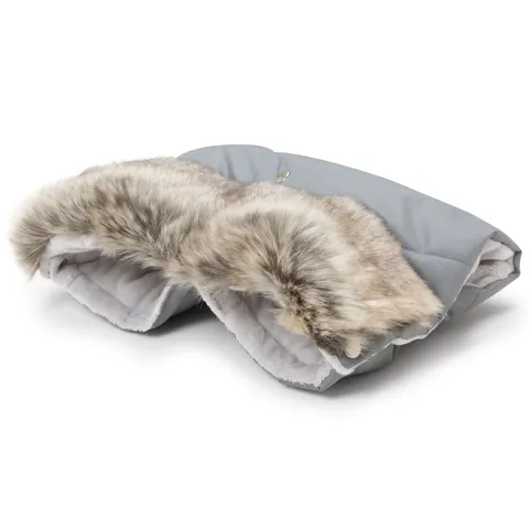 Mufka do wózka GREY WINTER z futerkiem