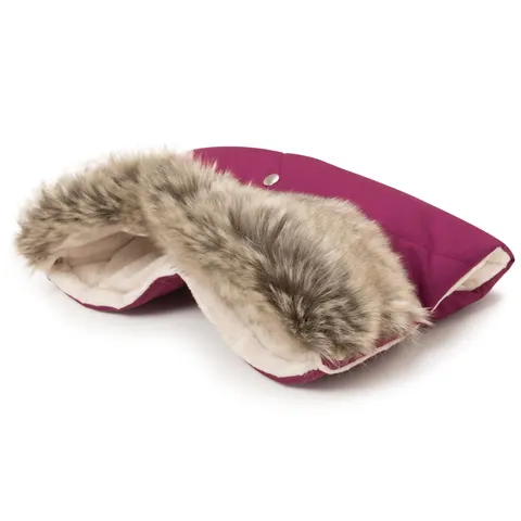 Mufka do wózka BURGUNDY WINTER z futerkiem