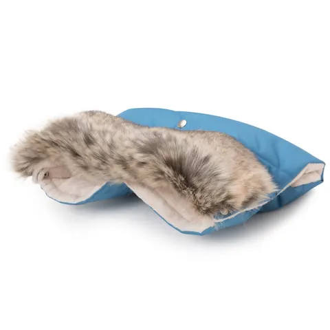 Mufka do wózka BLUE WINTER z futerkiem