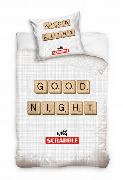 Komplet pościeli dziecięcej, poszwa 140x200 i poszewka 70x90 - SCRABBLE