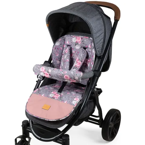 Dwustronna wkładka do wózka spacerowego - Tea Roses