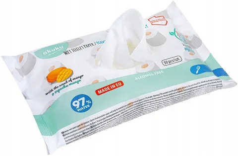 AKUKU Nawilżany papier toaletowy o zapachu mango, 50szt.