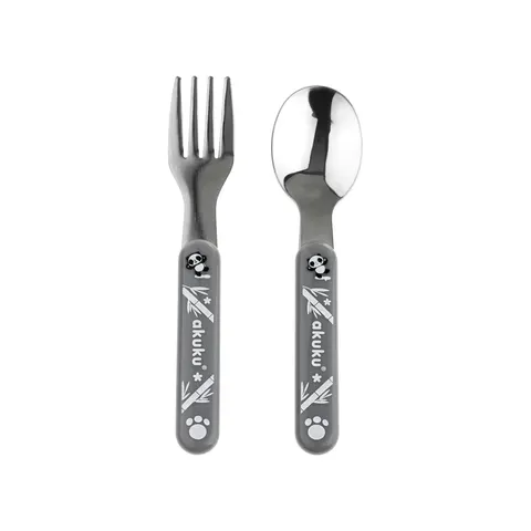 AKUKU Zestaw Sztućców Metalowych GREY
