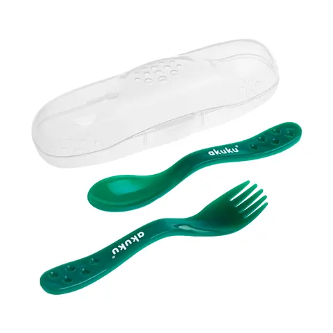 AKUKU Sztućce w Etui - zielone