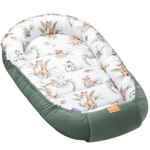 Kokon XXL 65 x 120 cm - Savanna Fun i oliwkowy Velvet