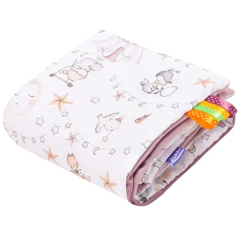Kocyk niemowlęcy 55x75cm - Candy Circus i wrzosowy Soft Velvet