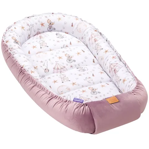 Kokon XXL 65 x 120 cm - Candy Circus i wrzosowy Soft Velvet