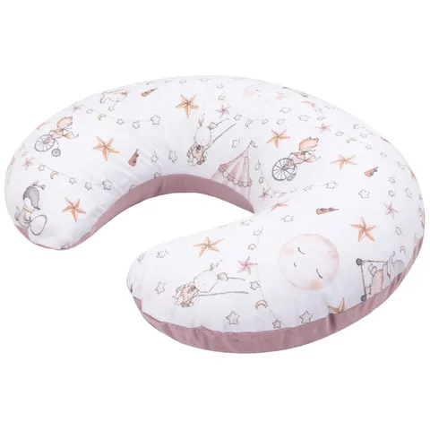Poduszka rogal + zdejmowana poszewka - Candy Circus i wrzosowy Soft Velvet