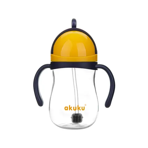AKUKU Bidon ze słomką z odważnikiem Navy Blue/Yellow