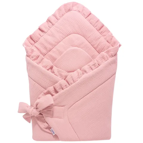 Rożek niemowlęcy muślinowy - Pink
