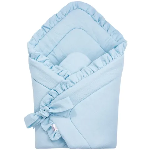 Rożek niemowlęcy muślinowy - Blue