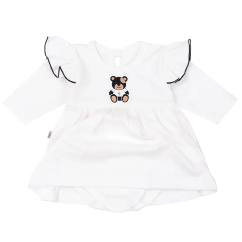 Sukienka z body Black Teddy Bear - White