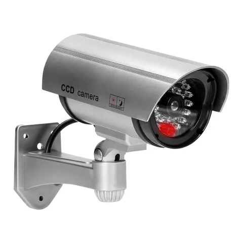 Atrapa kamery monitorującej CCTV, bateryjna, srebrna, czerwona dioda; OR-AK-1208/G, ORNO