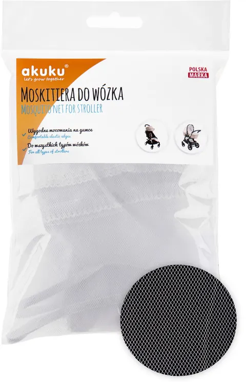 AKUKU Moskitiera do wózka Biała