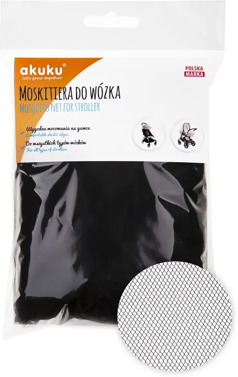 AKUKU Moskitiera do wózka Czarna