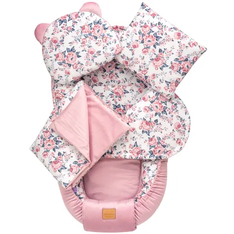 Zestaw 5 elementowy Comfort - Roses i Smokey Pink Soft Velvet