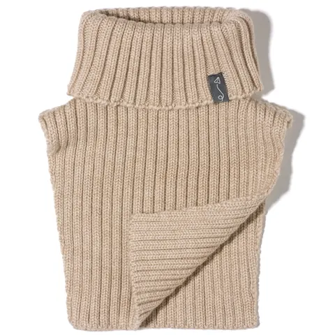 Komin z golfem z wełny merino - BEIGE MELANGE