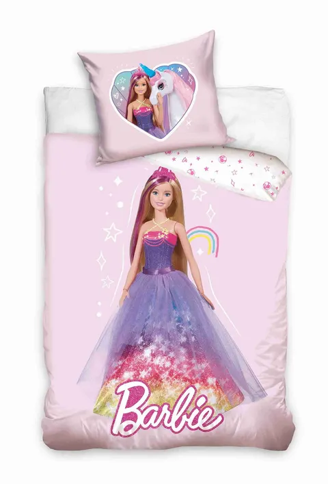 Komplet pościeli dziecięcej, poszwa 100x135 i poszewka 40x60 - BARBIE