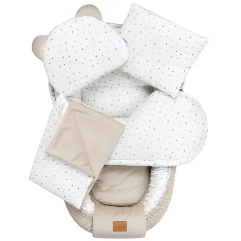 Muślinowy Zestaw 5 elementowy Comfort - Little Stars i Ecru Velvet