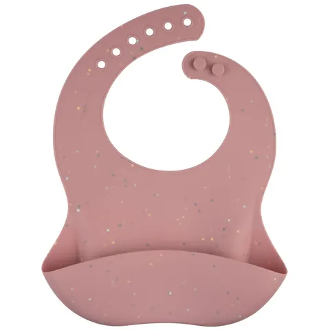Canpol babies Śliniak silikonowy z kieszonką DOTS Pink