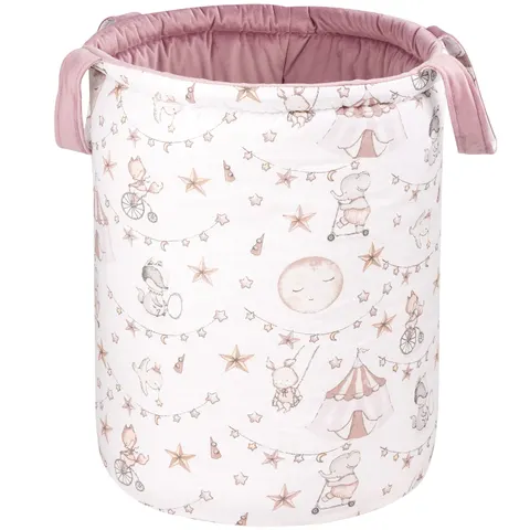 Kosz na zabawki, dwustronny - Candy Circus i wrzosowy Soft Velvet
