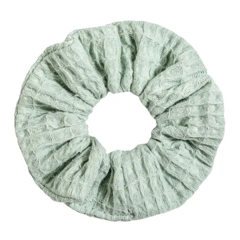 Gumka do włosów SCRUNCHIES z bawełny wafelkowej - Sage
