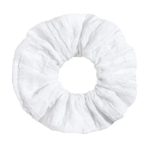 Gumka do włosów SCRUNCHIES z bawełny wafelkowej - White