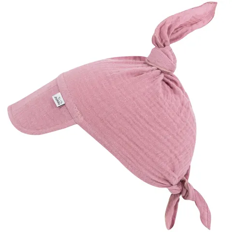 Muślinowa Chustka z daszkiem - Pink