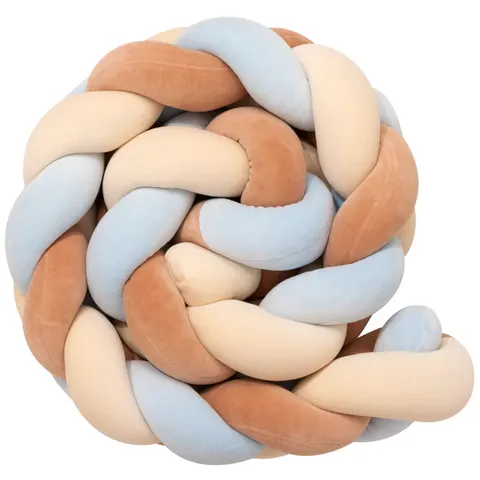 Ochraniacz warkocz do łóżeczka pleciony, 200 cm - Mix Beige&Blue