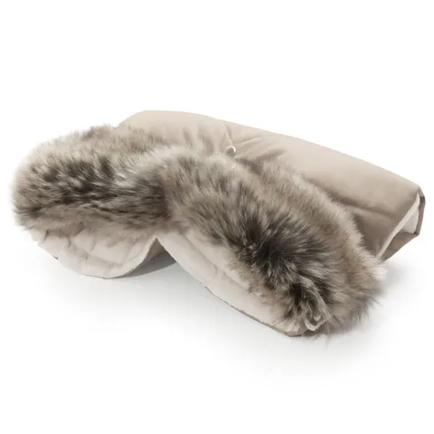 Mufka do wózka BEIGE WINTER z futerkiem