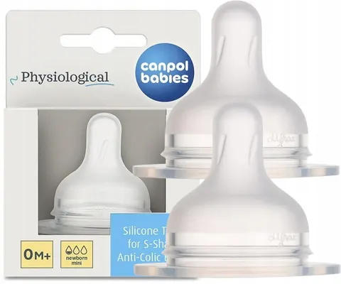 Canpol babies by Difrax Smoczek silikonowy do butelki S-Shape S (mini) 2 szt.