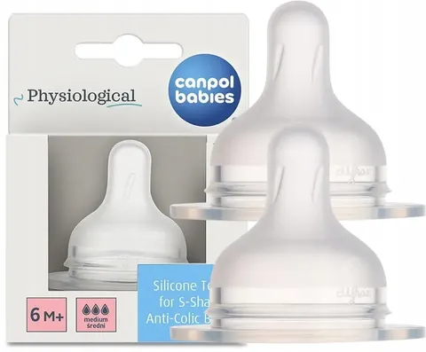Canpol babies by Difrax Smoczek silikonowy do butelki S-Shape L (średni) 2 szt.