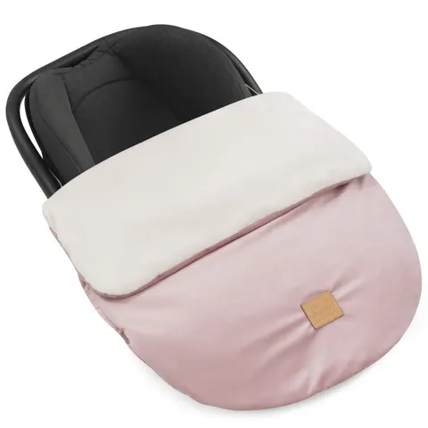 Okrycie, osłonka na nóżki - Plusz ecru i smokey pink Soft Velvet
