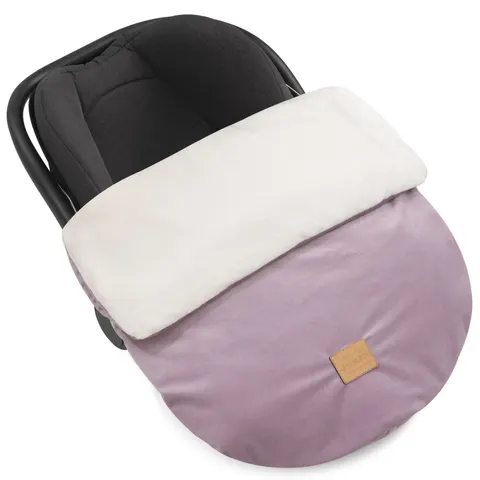 Okrycie, osłonka na nóżki - Plusz ecru i wrzosowy Soft Velvet