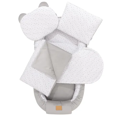Zestaw 5 elementowy XXL - Twinkle Stars i szary Velvet