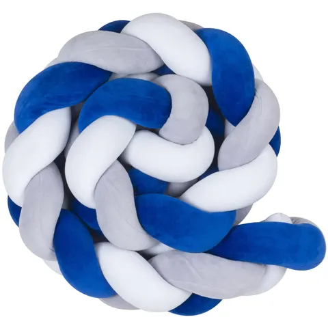 Ochraniacz warkocz do łóżeczka pleciony, 200 cm - Cold Blue