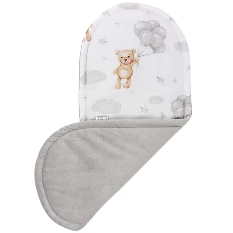 Materac do kokonu Comfort - Cloudy Bears i szary Velvet