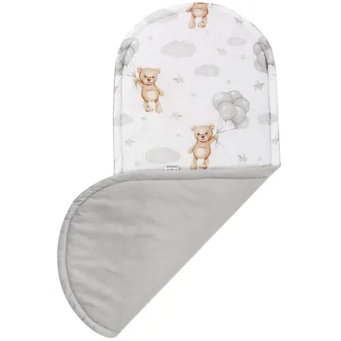 Materac do kokonu XXL - Cloudy Bears i szary Velvet