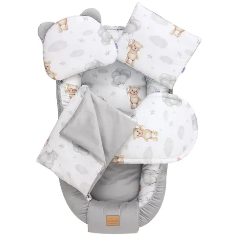 Zestaw 5 elementowy Comfort - Cloudy Bears i Szary Velvet