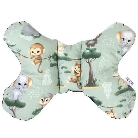 Poduszka motylek - Tropical Animals i butelkowy Velvet