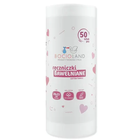 BOCIOLAND Ręczniczki bawełniane 20x23cm - rolka (50szt.)