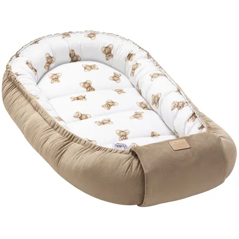 Kokon XXL 65 x 120 cm - Mr. Teddy i Caramel Velvet