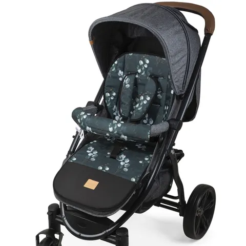 Dwustronna wkładka do wózka spacerowego - Eucalyptus Black