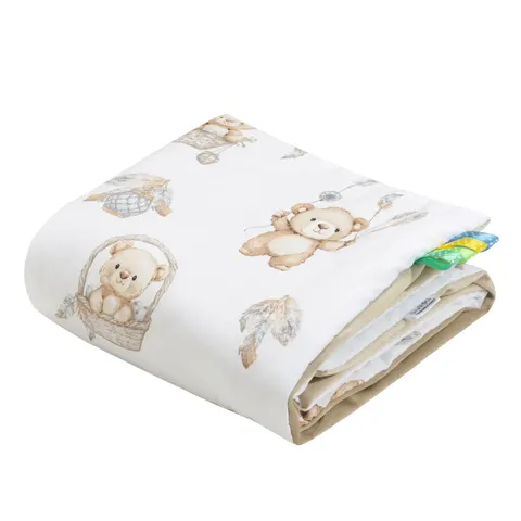 Kocyk niemowlęcy 55x75cm - Boho Bears i Cappuccino Soft Velvet