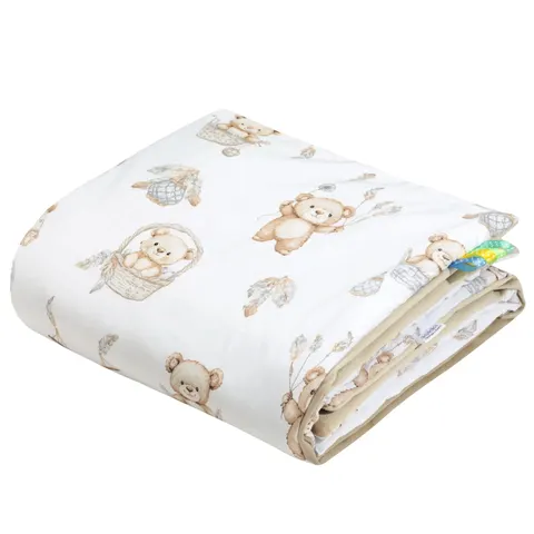 Kocyk dziecięcy 75x100cm - Boho Bears i Cappuccino Soft Velvet