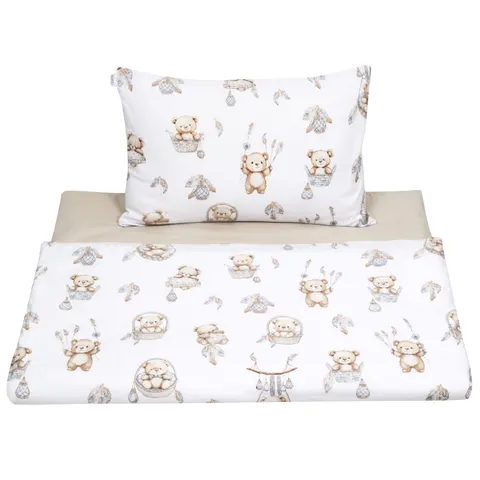 Komplet pościeli, poszewka 60 x 40 cm i poszwa 135 x 100 cm - Boho Bears