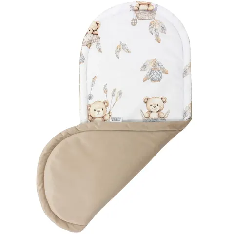 Materac do kokonu Comfort -Boho Bears i Cappuccino Soft Velvet